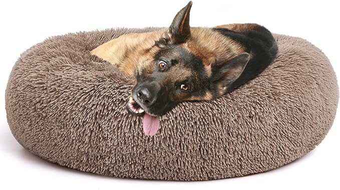 MIXJOY Orthopedic Dog Bed Comfortable Donut Cuddler Round Pet Beds Ultra Soft Washable Dog and Cat Cushion Bed (36'', Brown) by MIXJOY