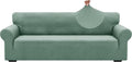 ZNSAYOTX 1 Piece Jacquard Couch Covers for 3 Cushion Couch High Stretch Sofa Cover for Pets Dogs Anti Slip Extra Large Sofa Slipcovers Furniture Protector (X-Large,New Pattern Pea Green) by ZNSAYOTX