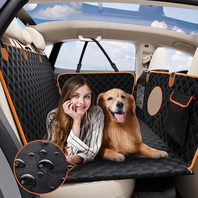 Hard Bottom Back Seat Extender for Dogs, Dog Car Seat Cover for Back Seat, Holds 420lbs, Durable Waterproof Pet Car Bed Dog Hammock for SUV/Car/Small Truck (Black) - Image 2