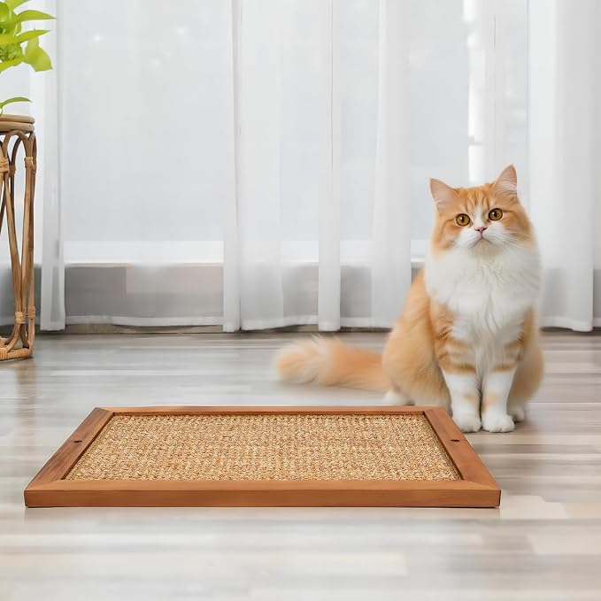 Wooden Sisal Cat Scratching Post, Wall & Floor Mount Vertical Cat Scratch Pad for Indoor Kittens Adult Cats, Durable Cat Wall Scratcher Furniture Protector Cat Toy - Image 8