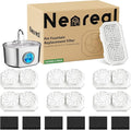 Neareal Cat Water Fountain Replacement Filters and Pre-Filter Sponges | Includes 6 Filters and 6 Sponges for 74oz/2.2L Stainless Steel Pet Fountain by Neareal