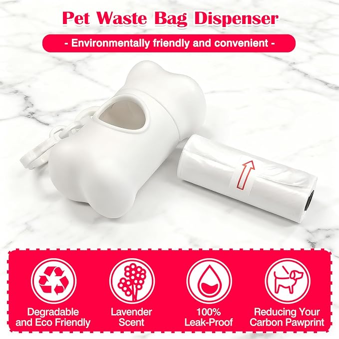 2-Pack Dog Waste Bag Dispenser for Leashes, Portable Pet Bag Holder with Metal Carabiner Clip(Included Waste Bags) - Image 2