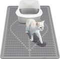 Mofason Rubber Cat Litter Mat Litter Box Mat - Grey Silicone Litter Catcher | Waterproof 24"x15" Kitty litter box mat, litter trapping catcher mat; easy clean litter trapping mat small cat litterbox mat by Mofason