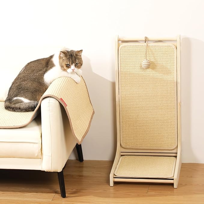 L-Shaped Sisal Cat Scratcher Pad - Indoor Cat Scratching Board & Furniture Protector - Image 8