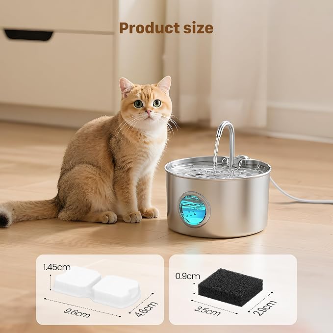 GIOTOHUN Cat Water Fountain Filter: 12 Cat Fountain Filter Replacement - 12 Pet Fountains Filters Replacement - 6 Filters & 6 Sponges - Suitable for ATMZIQXR GIOTOHUN KOOGMOON UMOCUOY IHOUONE HOOISE - Image 7