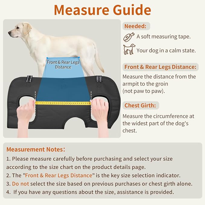 Full Body Dog Lift Harness, Support Senior & Disabled Dogs Walking | Help Up & Down Stairs Grooming, Dog Sling Backpack, Front Hind Leg Joint Injuries, Reflective, Soft Padded Handle | Black, S - Image 3