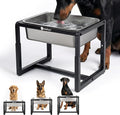 Veehoo 2.4 Gallon Elevated Outdoor Dog Water Bowl for Large Dogs | No Spill Metal Raised Dog Bowls Stand, 3 Adjustable Heights, Relief Joint Pressure, Stainless Steel Bowl, Dishwasher Safe by Veehoo