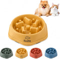 Slow Feeder Bowl for Small & Medium Cats & Dogs - Durable Slow Feeding Bowl with Non-Slip Base -Anti-Choking Puzzle Food Bowl for Dogs That Helps Mental Stimulation & Reduces Fast Eating-Yellow by SnifitPetProducts