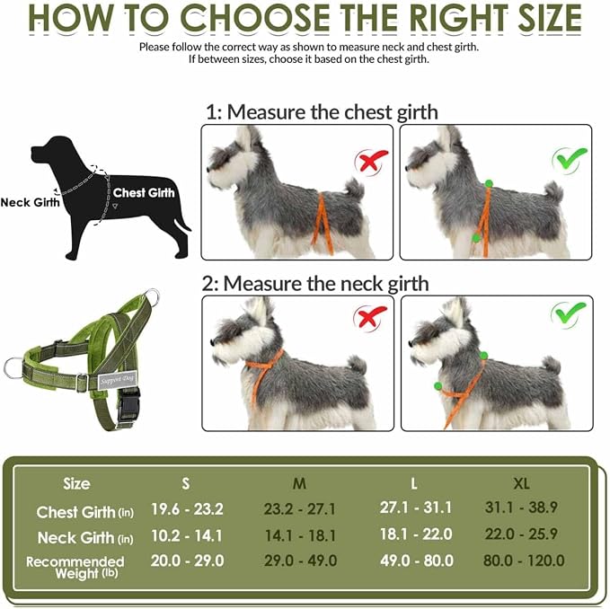 Lukovee No Pull Dog Harness and Leash Set, Soft Padded Vest with Front Clip | Adjustable, No Choke, Reflective,Durable Easy Control Pet Vest Harness for Safe Walking for Medium Large Dogs (Green, S) - Image 5