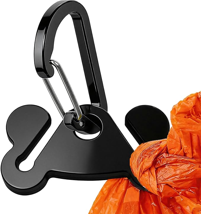 Dog Poop Bag Holder Dogs Waste Bag Carrier Pet Poop Bags Holders for Doggie Waste Bags Dispensers, Clip Carrier for Leash Small Doggy Puppy Hand Free Walking Accessory Attachment, Black by Hilihali
