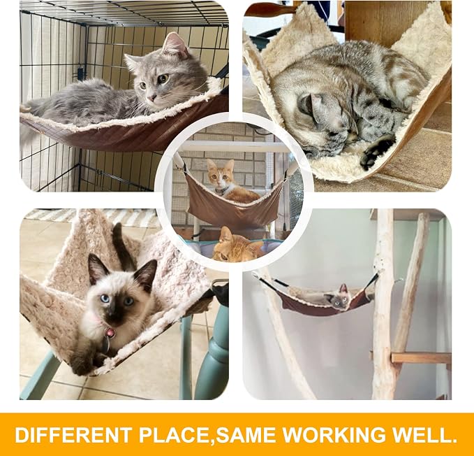 JOYELF Cat Hammock Bed, Medium Reversible Pet Cage Hammock Hanging Soft cat Bed for Kitten Ferret Puppy or Small Pet - Image 6