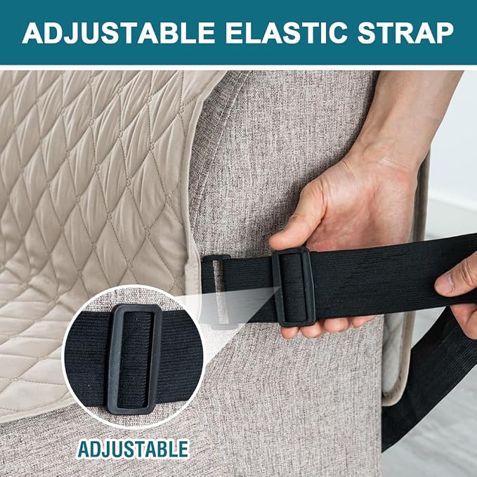 Turquoize 100% Waterproof Futon Cover Futon Slipcover Washable Armless Sofa Bed Slipcover Protector Seat Width Up to 70" with Adjustable Elastic Strap Anti-Slip for Dogs, Pale Oak - Image 5