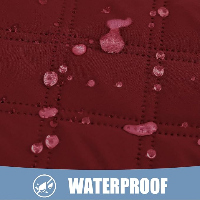 Smiry Waterproof Reversible Pet Couch Covers for Dogs | Pet Friendly, Soft Fabric, Washable Sofa Furniture Protector for Dogs Cat Kids, Checkered (52"x82", Wine Red/Beige) - Image 2