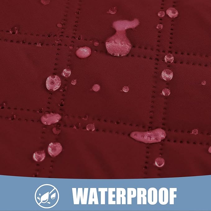 Smiry Waterproof Reversible Pet Couch Covers for Dogs | Pet Friendly, Soft Fabric, Washable Sofa Furniture Protector for Dogs Cat Kids, Checkered (40"x50", Wine Red/Wine Red) - Image 2