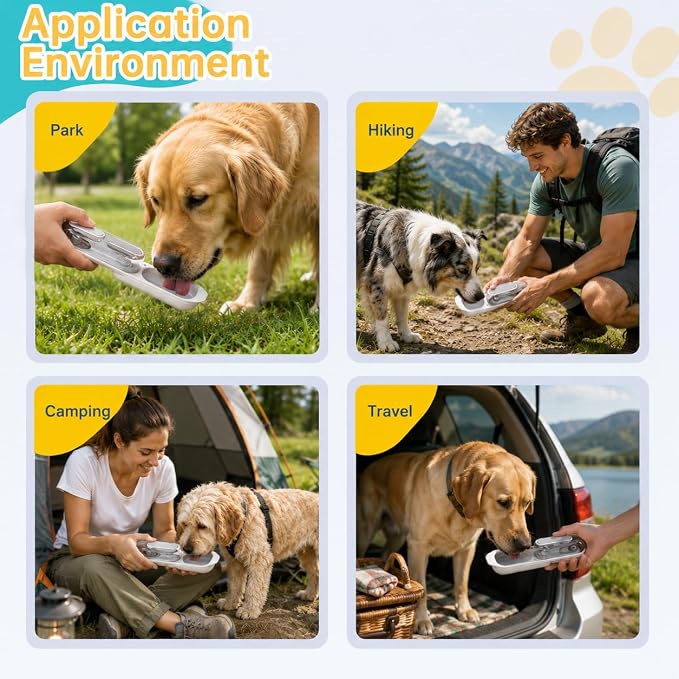 Dog Water Bottle Portable, 11.8 oz(350 ml) | Leak-Proof, BPA-Free, Lightweight, Foldable for Hiking, Walking, Car Rides,Grey - Image 7