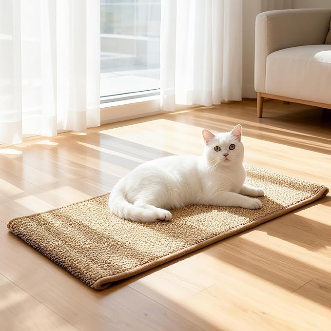 Extra Large Cat Scratcher Mat - Sisal-Style Scratching Rug for Indoor Cats | 31.5 x 14 in Upgrade Soft Sisal Horizontal Cat Floor Scratching Pad, Cat Scratching Rug Protect Furniture by ORDORA