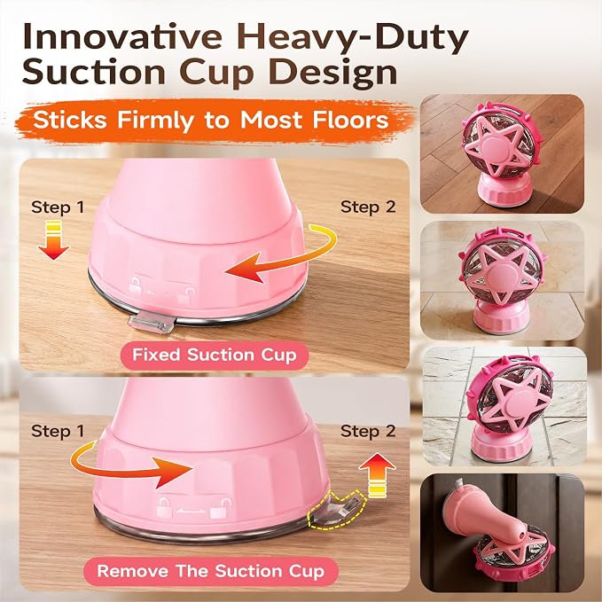 Interactive Cat Treat Dispenser Toy, 2-in-1 Slow Feeder & Wand Pink | Boredom Buster, Mental Stimulation, Puzzle Toy, Adjustable Slow Feeder, Suction Cup, Enrichment, Indoor Cats & Small Dogs - Image 5
