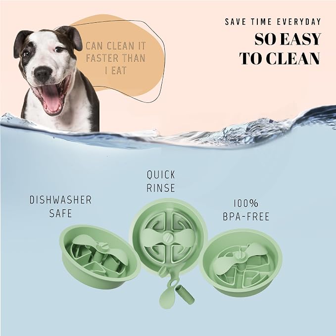 AVERYDAY Slow Feeder Dog Bowls for Large Breed, 2.5 Cups Deep Food Puzzle Bowl with Spinning Slow Feeder Insert, Non-Slip Bottom, Fits for Raised Stand, Hard Maze Design for Medium and Large Dogs - Image 7