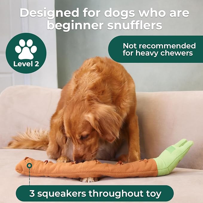 Snail Plush Dog Snuffle Toy, Squeaky Treat Dispensing Puzzle Toy for Small and Medium Breeds, Mental Enrichment - Image 4