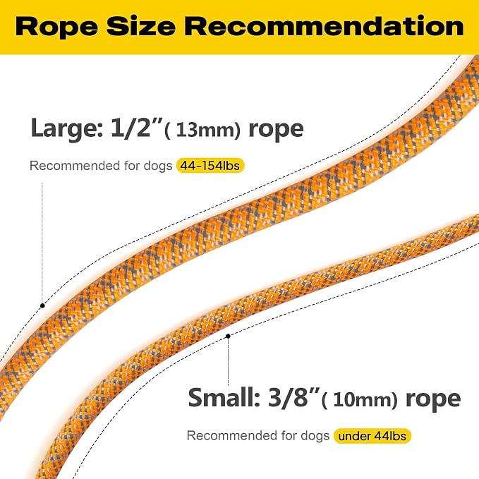Fida Durable Slip Loop Lead for Large, Medium Dogs, 6 FT x 1/2" Heavy Duty, Comfortable Strong Rope, No Pull Pet Training Leash with Highly Reflective, Orange - Image 8