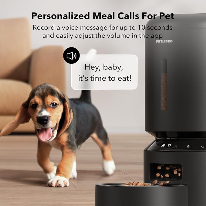 PETLIBRO Automatic Cat Feeder, 5G WiFi Automatic Dog Food Dispenser with Freshness Preservation, 5L Timed Pet Feeder with Low Food Sensor, Up to 10 Meals Per Day, Granary Black - Image 5