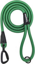 Rope Dog Leash, 4 ft Heavy Duty Dog Leash with Aviation Aluminum Auto Locking Carabiner, Strong Nylon Pet Lead for Small, Medium, Large Dogs (Green, 4FT) by MORXIL