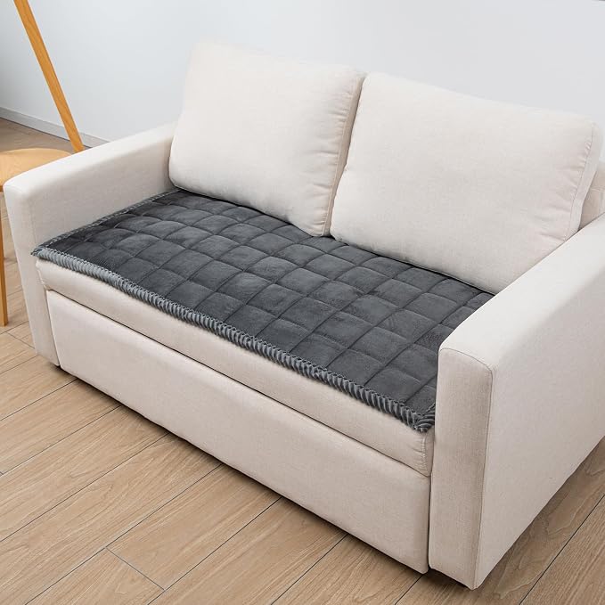 Couch Cover for Dogs Washable Pet Bed Fuzzy Pet Couch Covers Nonslip Couch Slipcover for Dogs, Kids, Pets Friendly Sofa Cover Loveseat Covers (Dark Gray, 21''x51''/Rectangular) - Image 3