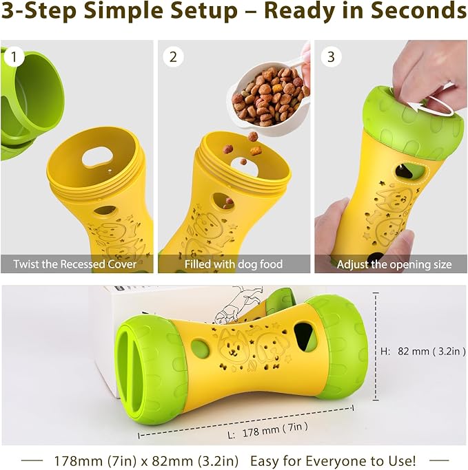 Treat Dispensing Dog Puzzle Toy, Interactive Dog Toys, Yellow | Mental Stimulating Slow Feeder, Boredom Relief, Enrichment Dog Toys to Keep Them Busy, For Small Medium Large Dogs - Image 6