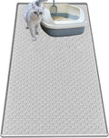 Cat Litter Mat for Litter Box, Silicone Large Cat Litter Trapping Mat - 51.2x25.6 in, Waterproof & Non-Slip, Durable & Easy Clean, Light Gray by Jacooxi