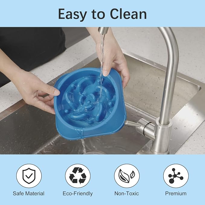 MateeyLife 2-Pack Slow Feeder Dog Bowls, 2 Cups, Dog Puzzle Feeder Bowl | Food-contact safe, dishwasher safe, non-slip base, maze design, for fast eaters, for dogs and cats, daily mealtimes - Image 7