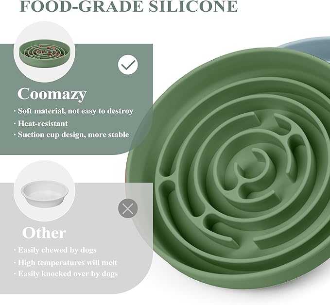 Coomazy Extra Large Slow Feeder Bowl, Silicone Dog Bowl with Suction Cups | Slow Feeder & Non-Slip Design, Boredom and Anxiety Reducer, Suitable for Large Dogs - Image 4