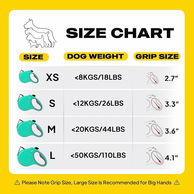 Fida Retractable Dog Leash Large Breed, Heavy Duty 16 ft Dog Walking Leash, up to 110 lbs, 360° Tangle Free, Teel - Image 7