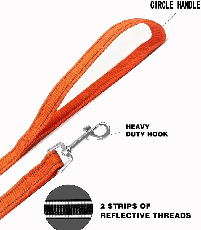 Nylon Training Dog Leash for Small Medium Dogs, 15ft 20ft 30ft 50ft 100ft Reflective Long Leash Dog/Puppy Lead for Obedience Recall Training, Camping - Image 4