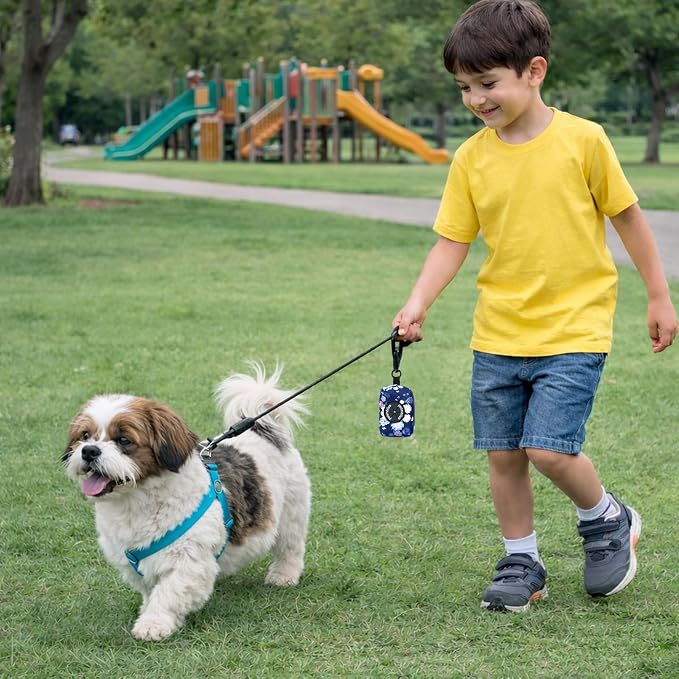 Petmolico Dog Poop Bag Holder Dispenser 2 Pack, Blue & White | Zippered pouch fits any leash, includes free roll of bags, lightweight & portable for daily walks, travel & outdoor use - Image 7