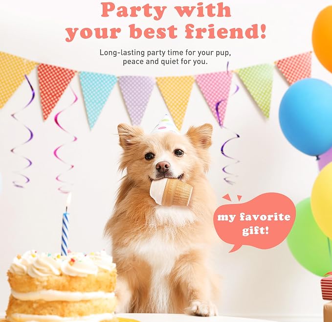 Interactive Dog Toys for Boredom-Multi-Functional Design-Birthday Gifts for Dogs-Frozen Treats-Medium/Large Dog Toys-Party Ice Cream - Image 3