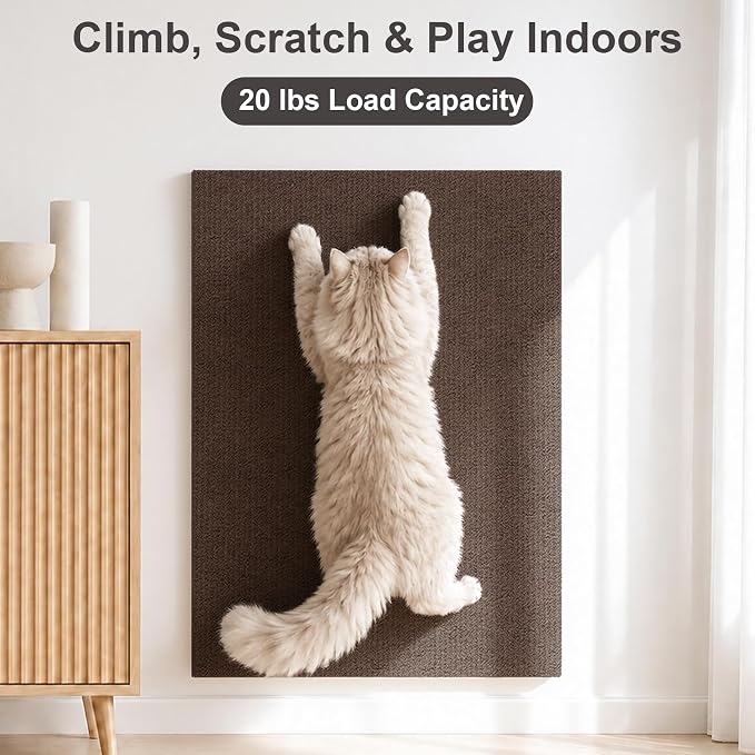 Cat Scratcher, 39.7x15.7” Cat Scratch Furniture Protector | Trimmable, No-Shedding Cat Scratch Pad with Self-Adhesive Backing for Climbing, Protects Walls, Carpet and Couch, Brown - Image 10