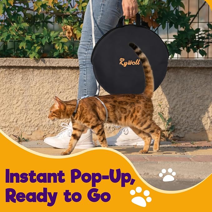 Outdoor Cat Enclosures with Tunnels, Rywell 10FT Cat Tunnel Outdoor with Cube, Portable Cat Playpen and Catio with Carry Bag for Multiple Cats - Image 4