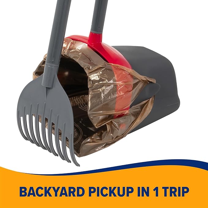 Arm and Hammer Heavy-Duty Dog Pooper Scooper for XL Dogs, Yard Cleanup | Heavy Duty Design Built for XL Dogs and Outdoor Yard Use, Includes an Attached Bag Holder and 2 Waste Bags Included - Image 7