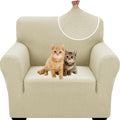 XINEAGE Stretch Jacquard Armchair Cover, Non Slip Sofa Slipcover for Dog | High-Stretch Fabric. Wear-Resistant, Pet Friendly. Easy Install & Washable for Living Rooms, Offices.Light Beige by XINEAGE