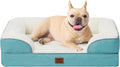 EHEYCIGA Orthopedic Small Dog Bed, Waterproof Memory Foam Washable Pet Beds | Non-Slip Bottom and Egg-Crate Foam Medium Pet Couch Bed with Washable Removable Cover, Turquoise Blue by EHEYCIGA