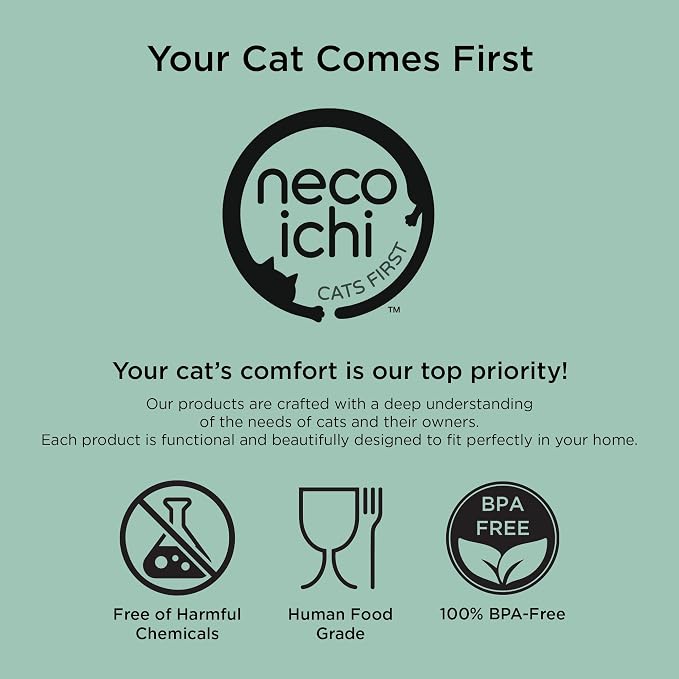 Necoichi BPA-Free Plastic Elevated Cat Water Bowls, 2-Pack (Ocean Mist) - Image 11