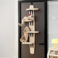 Door Hanging Cat Tree,Door Hanging Cat Shelf with Soft Mat | Wooden,4-Levels Over the Door Cat Climber for Indoor Cats,Save Space, Increase the Cat's Activity Level, Relieve Anxiety by URZCT