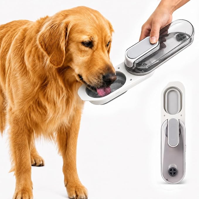 Dog Water Bottle Portable, 11.8 oz(350 ml) | Leak-Proof, BPA-Free, Lightweight, Foldable for Hiking, Walking, Car Rides,Grey by Unknown