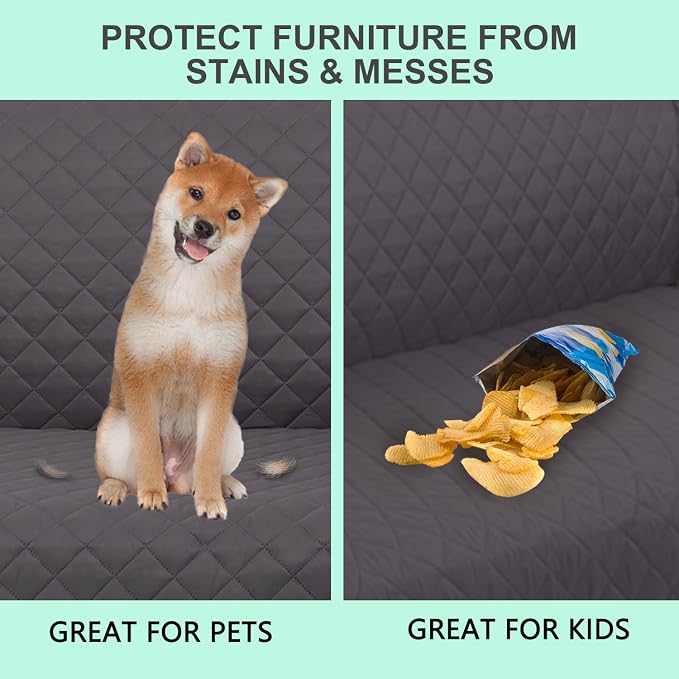 Reversible Chair Covers for Recliner Oversized, Dark Grey | Recliner Oversized Covers for Living Room with Elastic Straps, Water Repellent, Chair Protectors Covers for Dogs - Image 5
