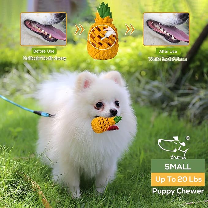 Indestructible Pineapple Dog Toy - Small Aggressive Chewers Training | Heavy Chew, Treat Dispenser, Power Chewer, Durable Puzzle, Tough Interactive, Easy Clean - Image 5