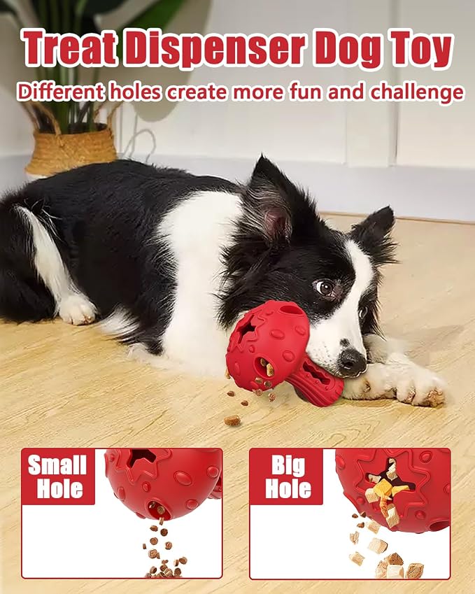 Dog Chew Toys for Aggressive Chewers, Rubber Treat Dispensing Stimulation Toy to Keep Them Busy, Durable Interactive Enrichment Puzzle Toy for Medium Large Breed Dogs - Image 2