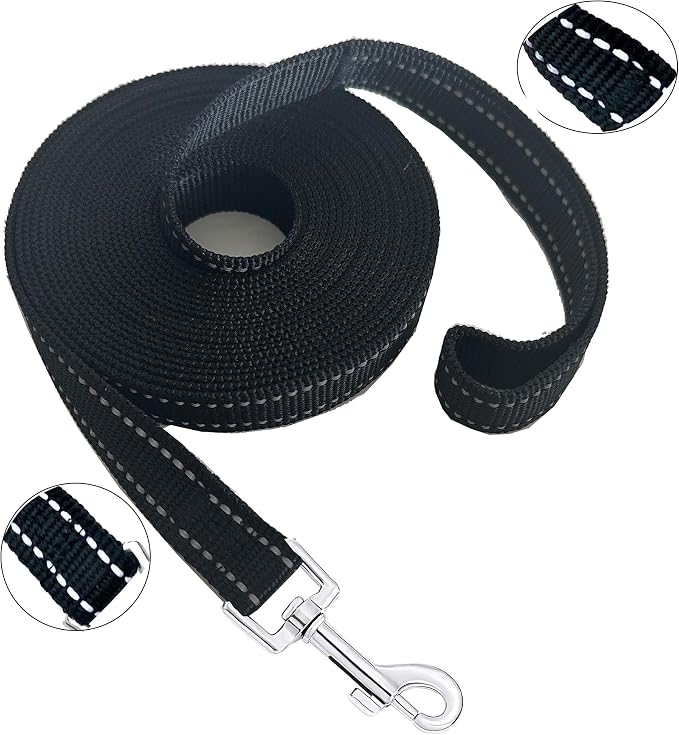 Nylon Training Dog Leash for Small Medium Dogs, 15ft 20ft 30ft 50ft 100ft Reflective Long Leash Dog/Puppy Lead for Obedience Recall Training, Camping - Image 2