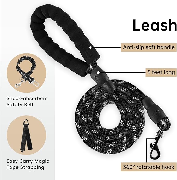 IVY&LANE No Pull Dog Harness with Leash Set, Reflective No Choke Pet Vest,Adjustable Oxford Dog Vest Harness with Easy Control Handle for Small Dogs (Light Brown,S) - Image 3