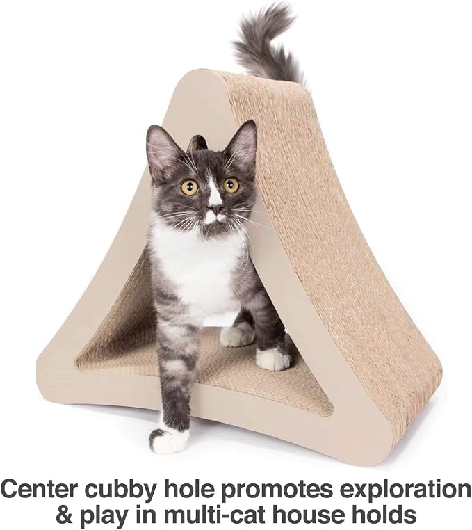 PetFusion 3-Sided Vertical Cat Scratching Post, 18in x 10.5in x 15.9in | Multiple Angle Scratching Pad with 6 Usable Sides, 100% Recyclable Cardboard Lounge for Play and Perch - Image 8