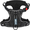 PoyPet No Pull Dog Harness with 3 Leash Clips and Vertical Handle | No Choke, Reflective, Adjustable, Soft Padded, Dog Vest for Medium Dogs, Walking Training, Black, M by PoyPet